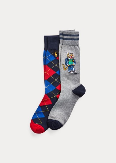 Men's Polo Ralph Lauren Tiger & Argyle 2-Pack Socks | 623194ASY